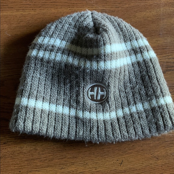 Helly Hansen Khaki Green Knit Beanie - Men's OS with HH logo EUC - Picture 1 of 2